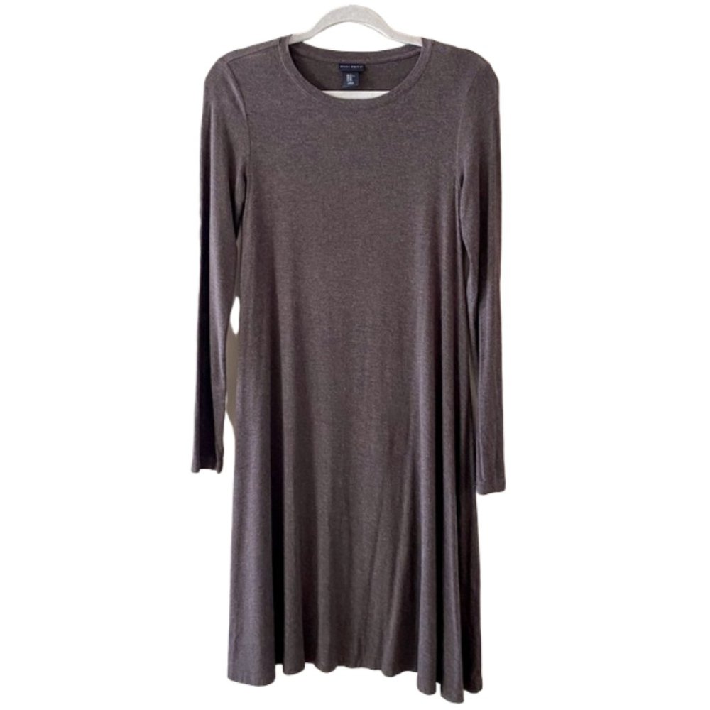 WILLI SMITH A-line Long Sleeve Brown Midi Dress